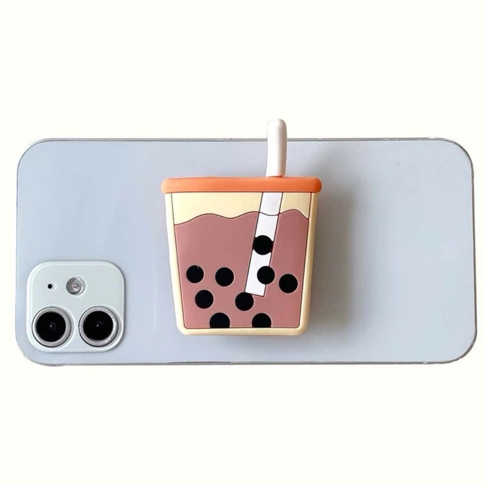 Bubble tea phone holder grip